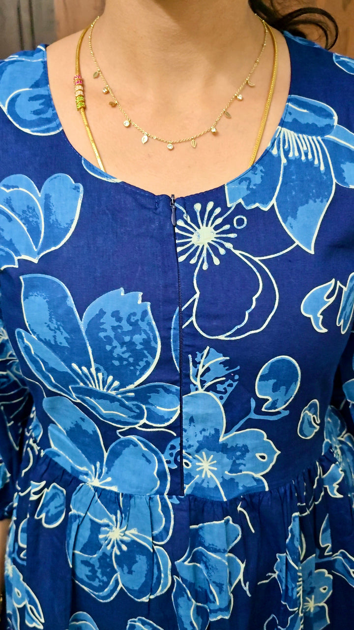 Navy blue day to night dress without lining