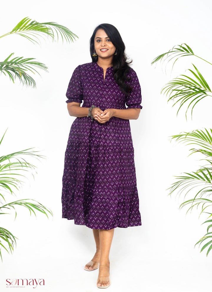 Grape casual dress with lining