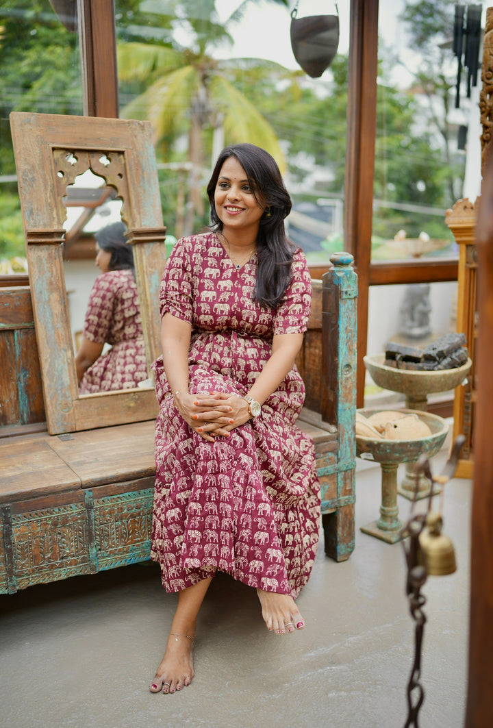 Elephant Casual Dress With Lining