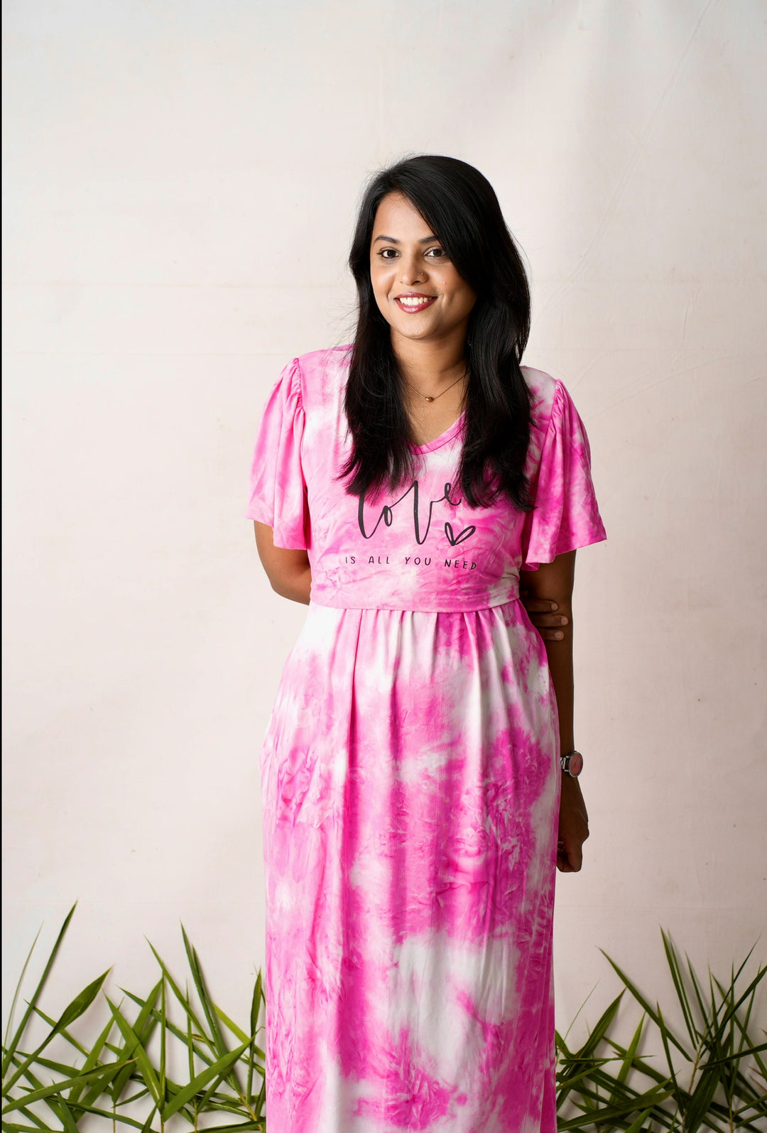 Luxury Maxi  love Light Weight Dress( Minor embroidery & stain  variation so sold at sale price )