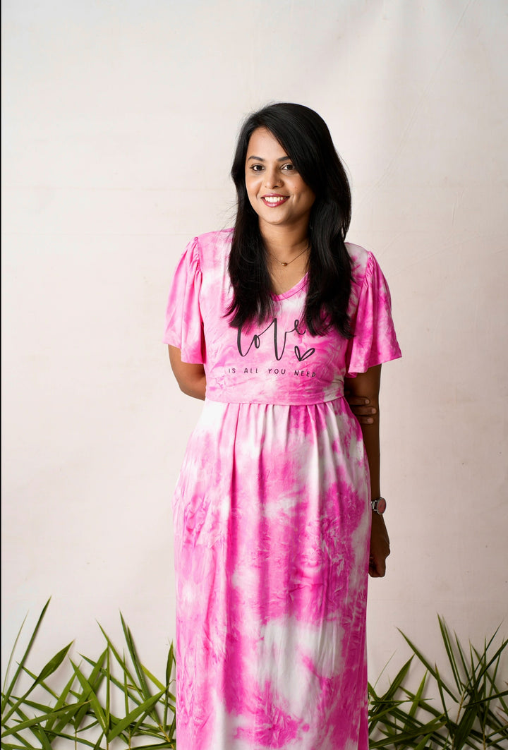 Luxury Maxi  love Light Weight Dress( Minor embroidery & stain  variation so sold at sale price )