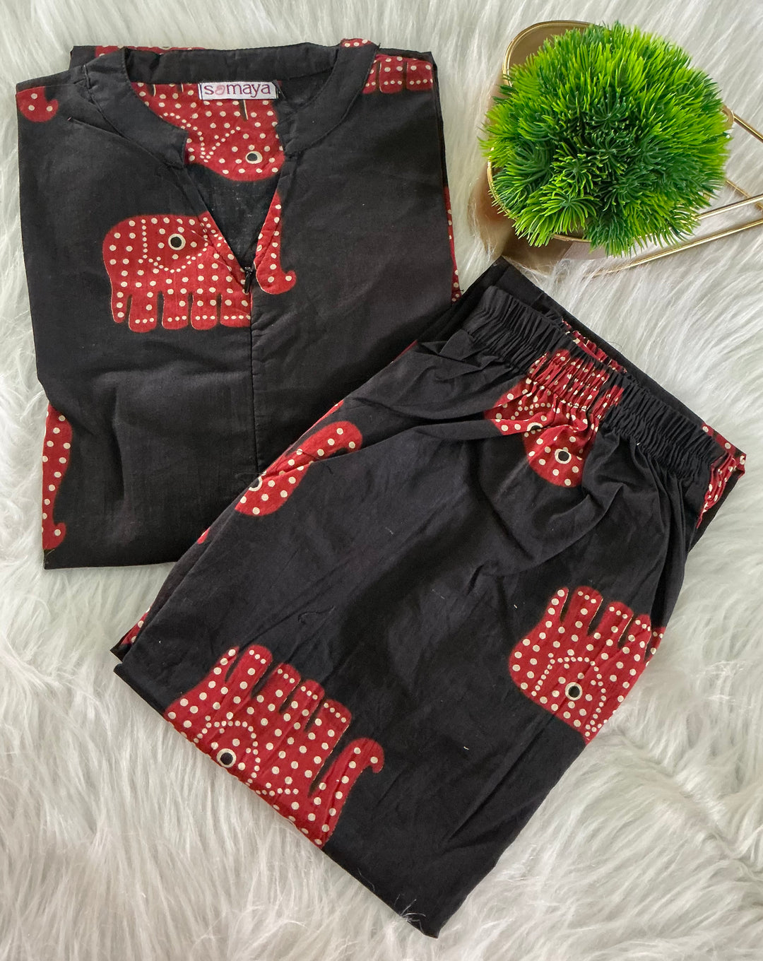 Black elephant day to night  Co-ord Set