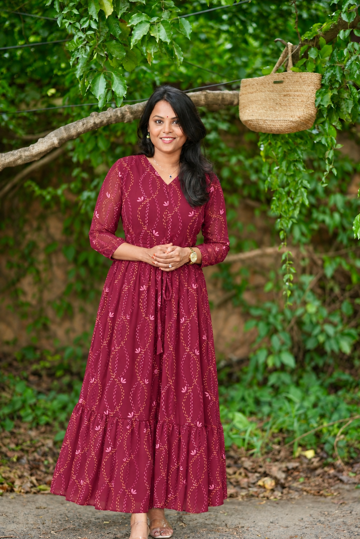 Zoya georgette casual  Dress With Lining ( No-Iron Everyday Dress)