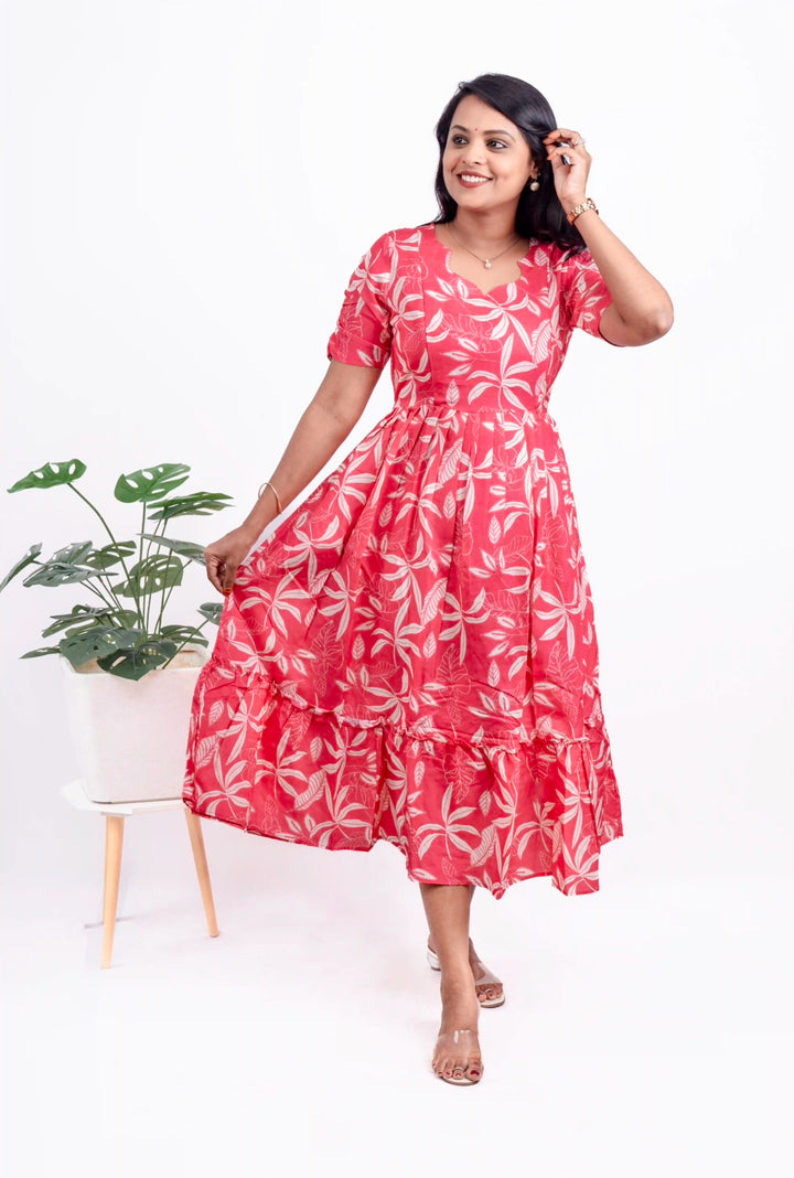 Peach Day To Night Dress Without Lining