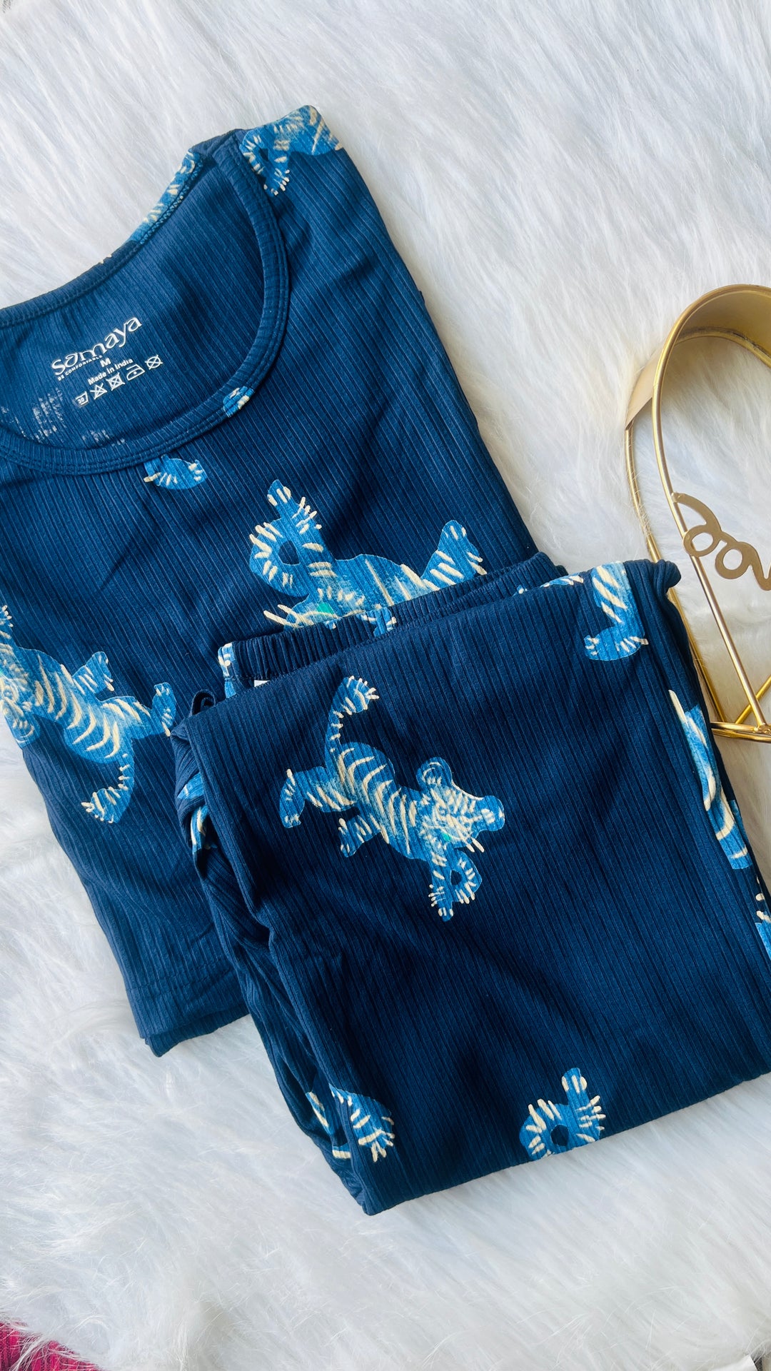 Tiger Feeding Pant Set Ribbed