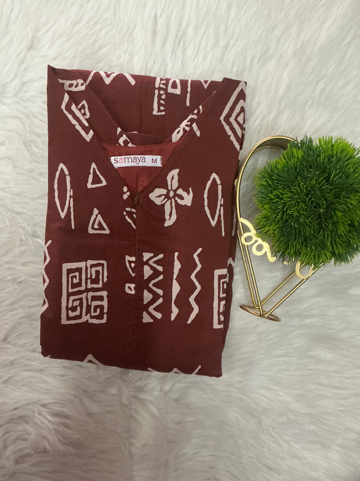Maggie-maroon   Casual Dress With Lining