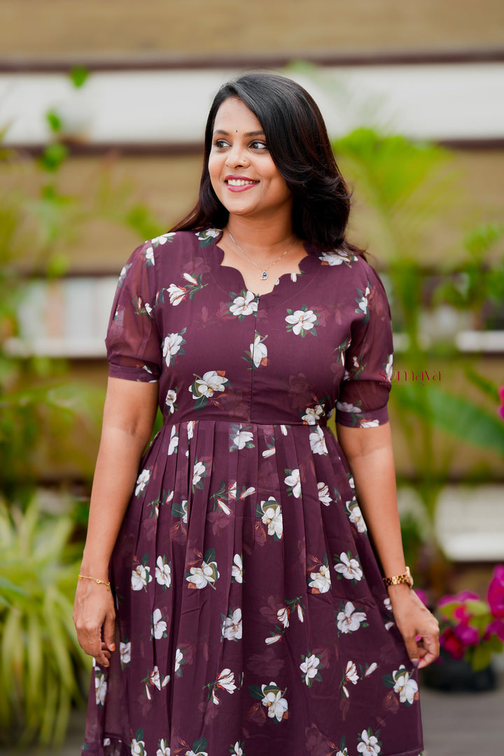 Daisy  georgette casual Dress With Lining ( No-Iron Everyday Dress)