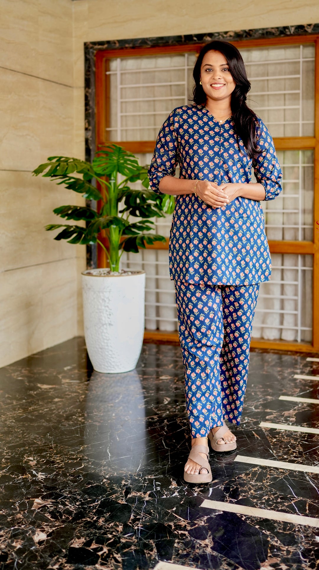 HAASYA- navy  Night Co-ord Set