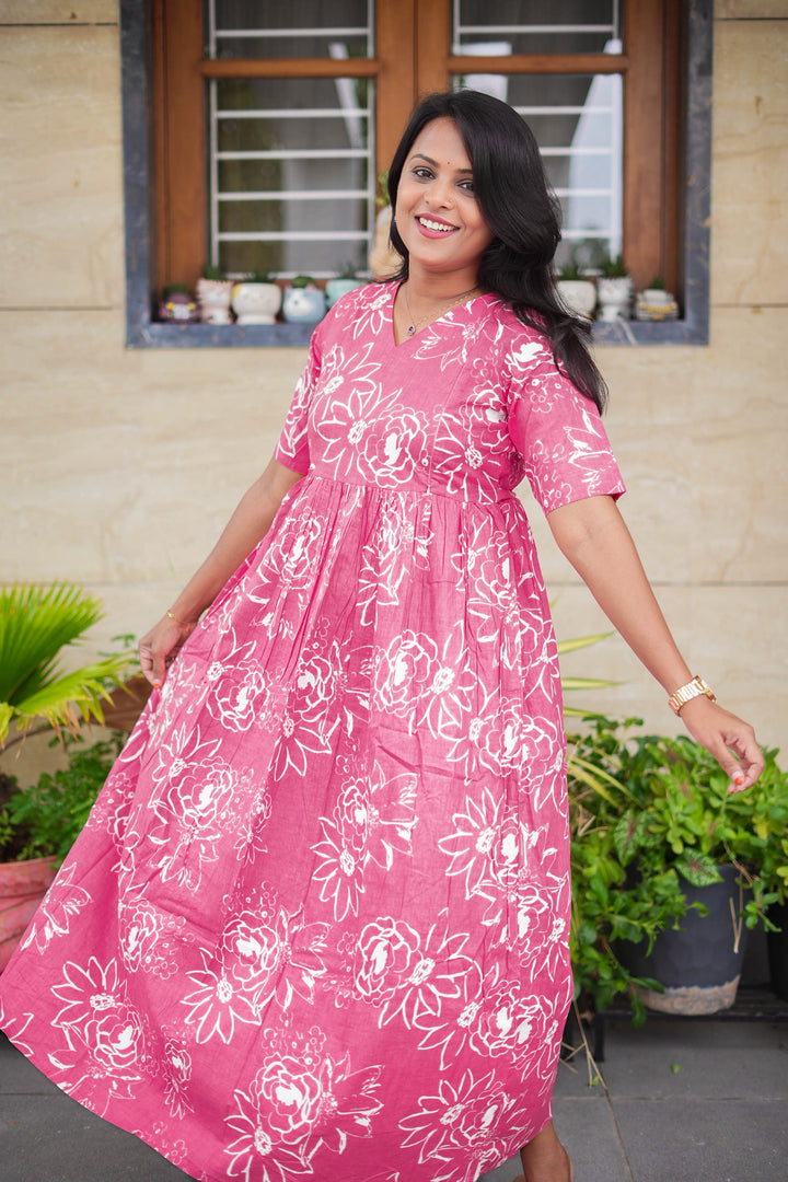 Pink Day to Night Dress Without Lining