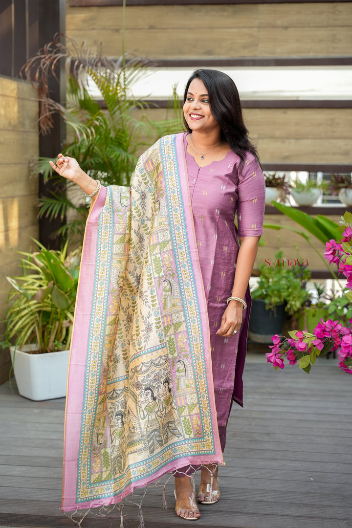 Swathi 3 piece raw silk suit set with Dupatta ( ready to dispatch)
