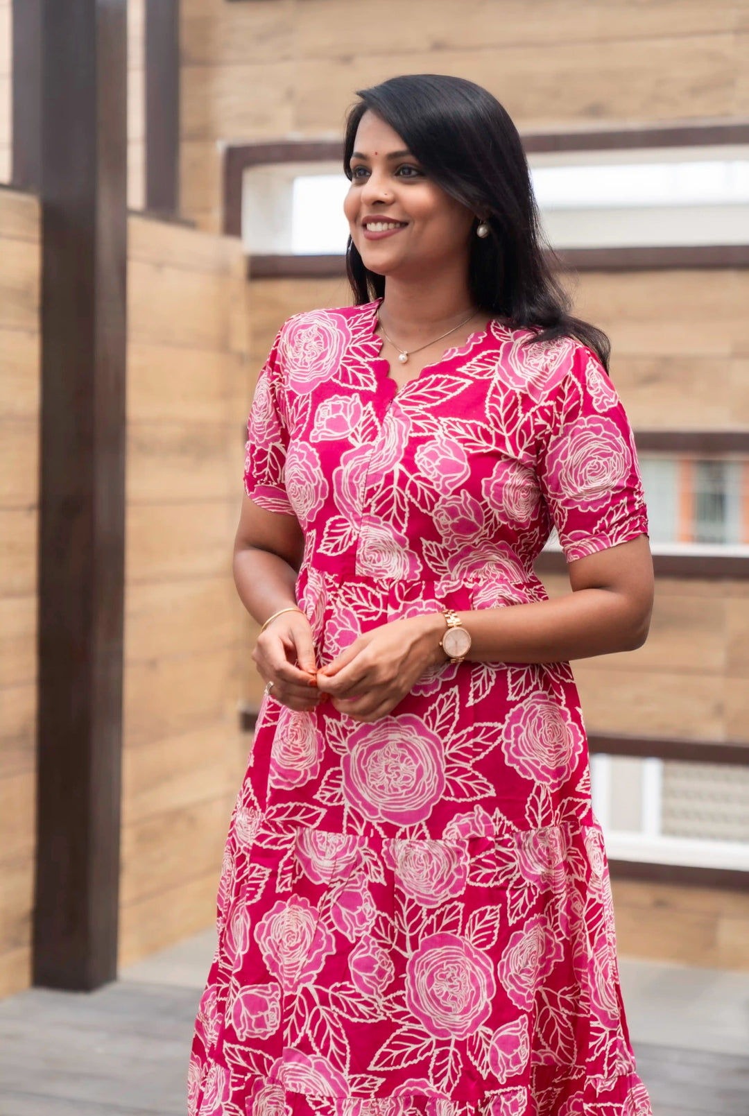 Pink day to night dress without lining