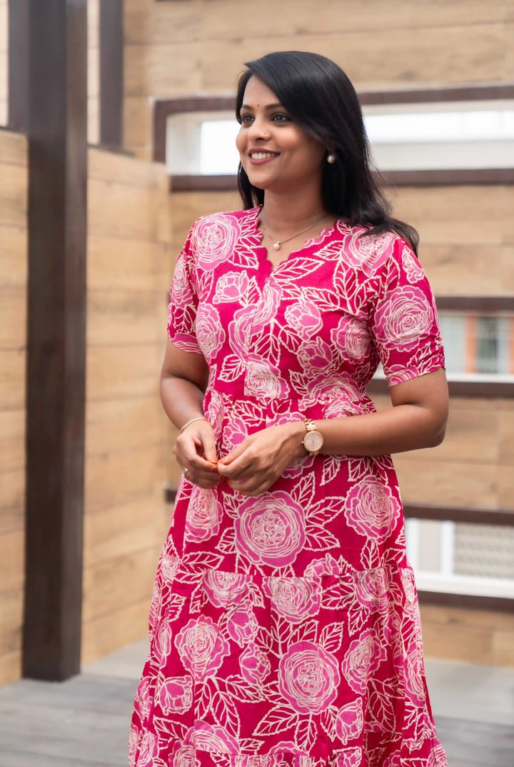 Pink day to night dress without lining