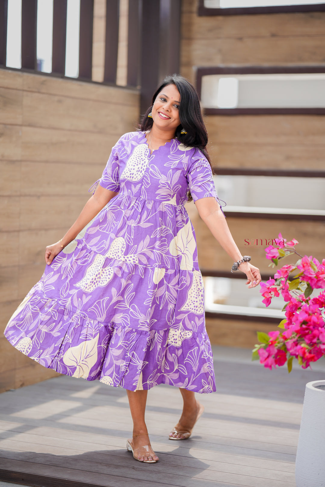 Pastel lilac day to night dress without lining