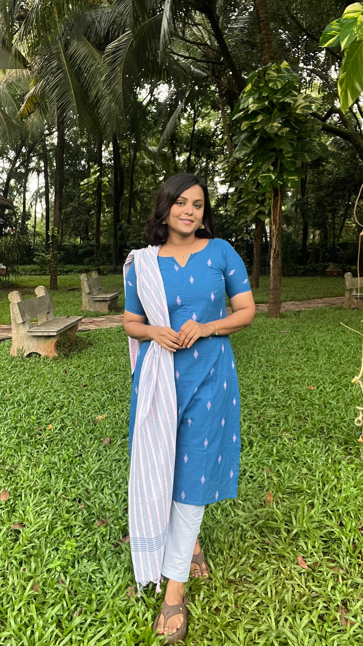 Sara cotton 3 piece handloom kurta set