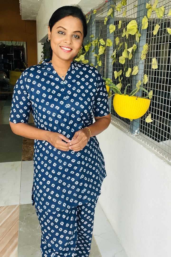 Navy Blue Night Co-ord Set