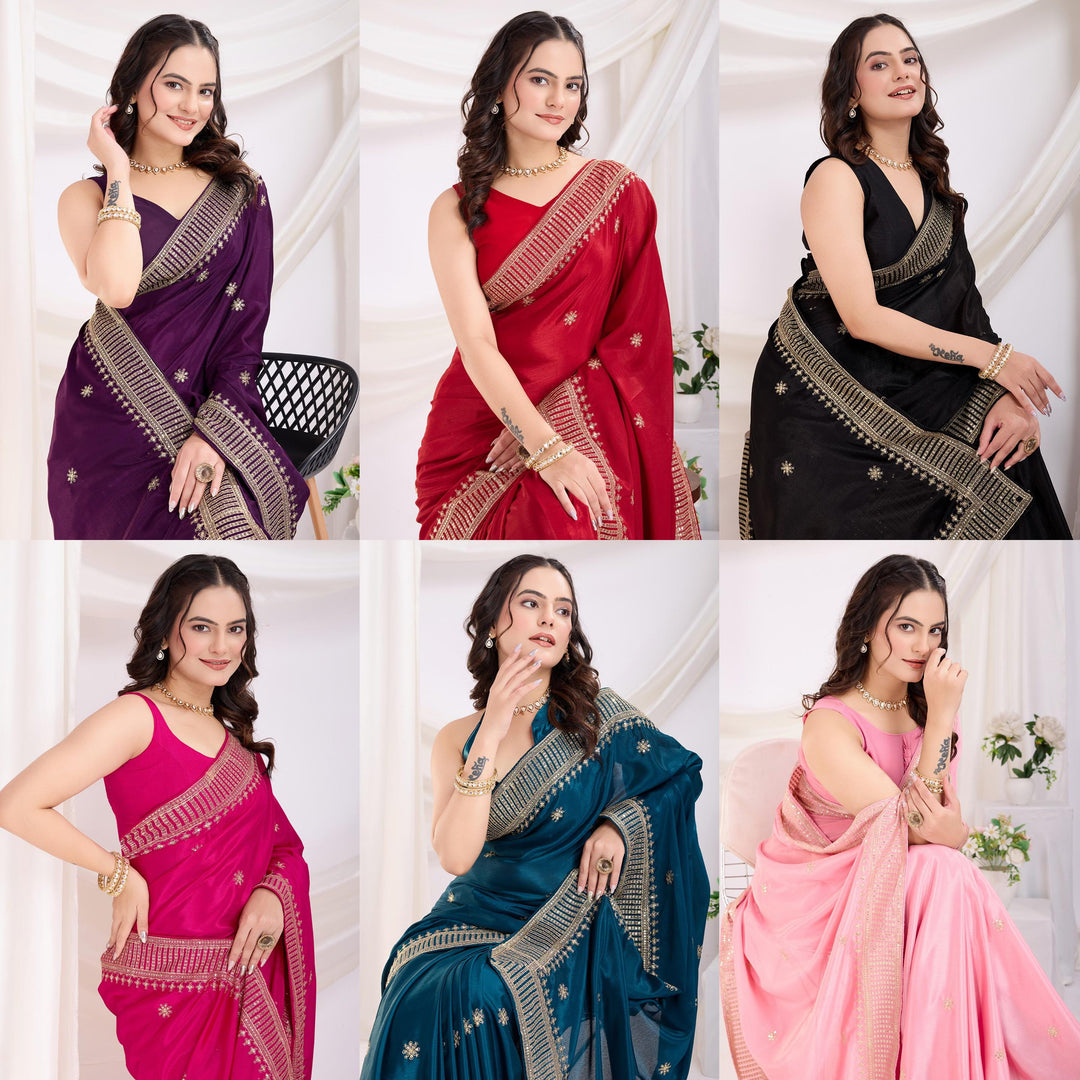 Party wear chinon saree