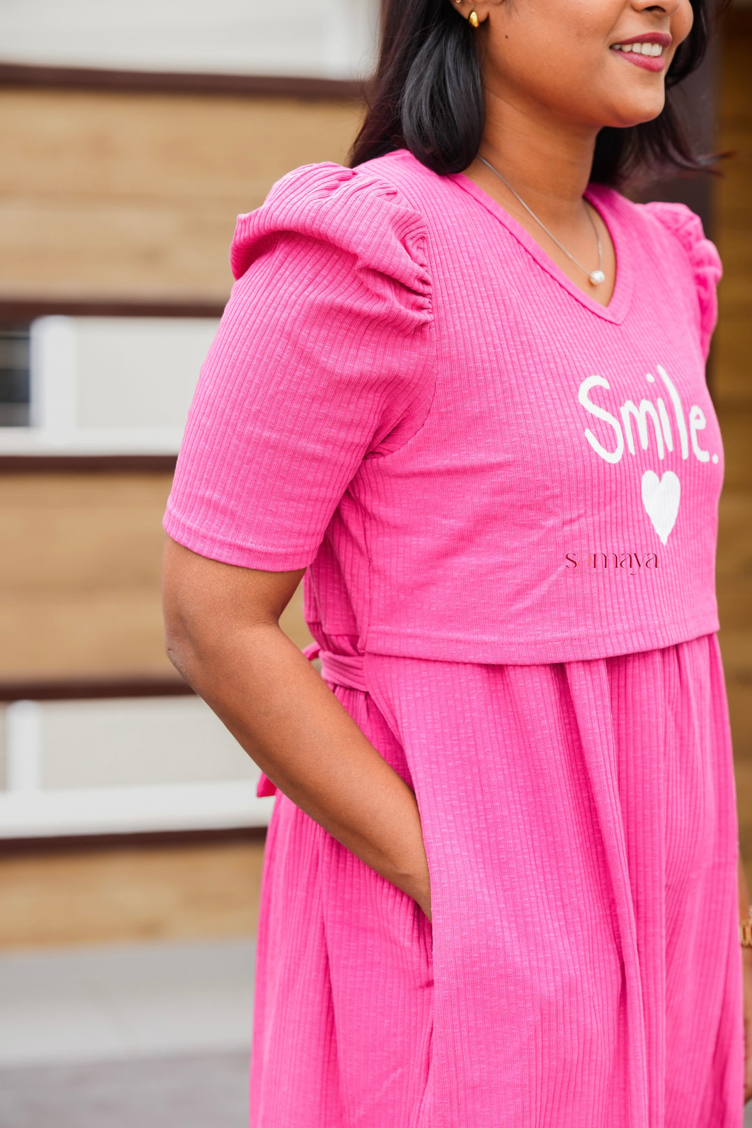 Midi Smile Ribbed  Dress