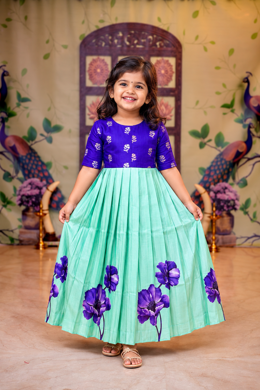 Yazhini kids Dress With lining ( pre order oct 30 )
