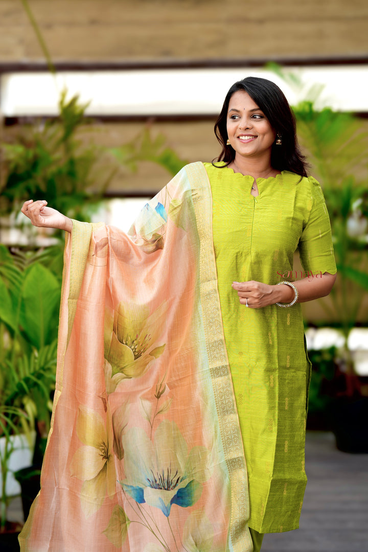 Deepika  raw silk suit set with dupptta( set of 3) ready to dispatch