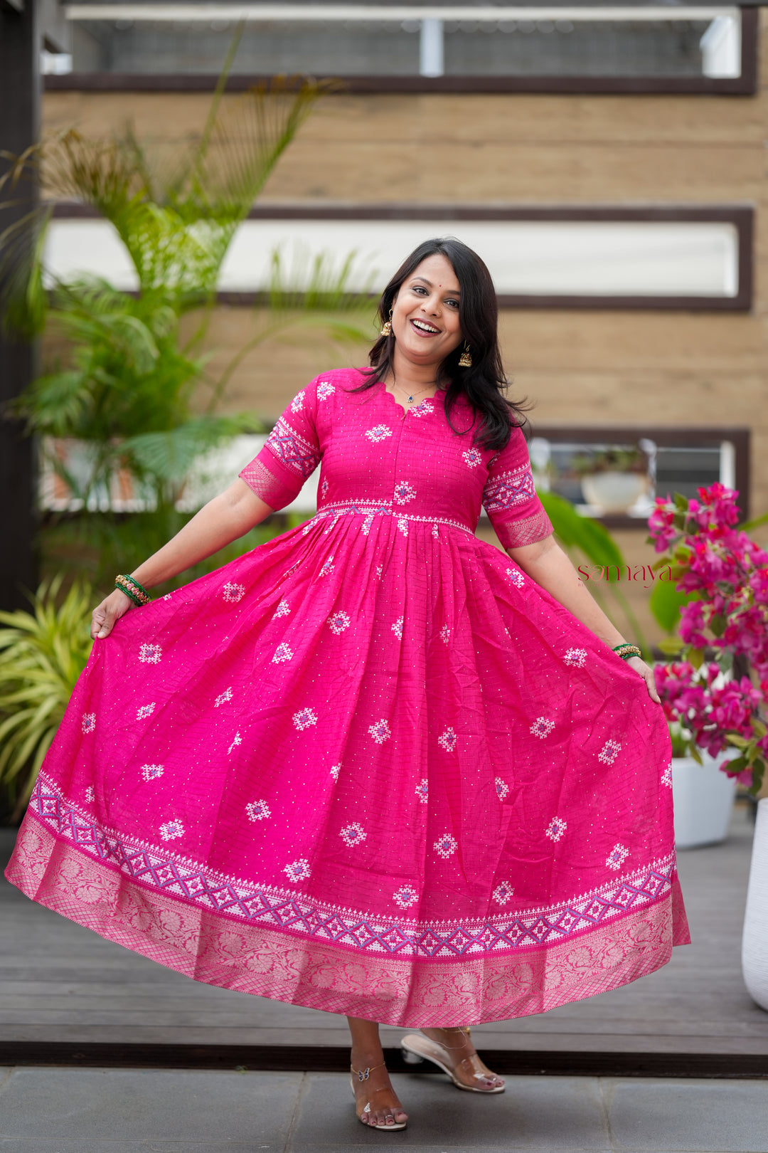 Jothika Festive  Maxi   Dress with Lining ( ready to dispatch)