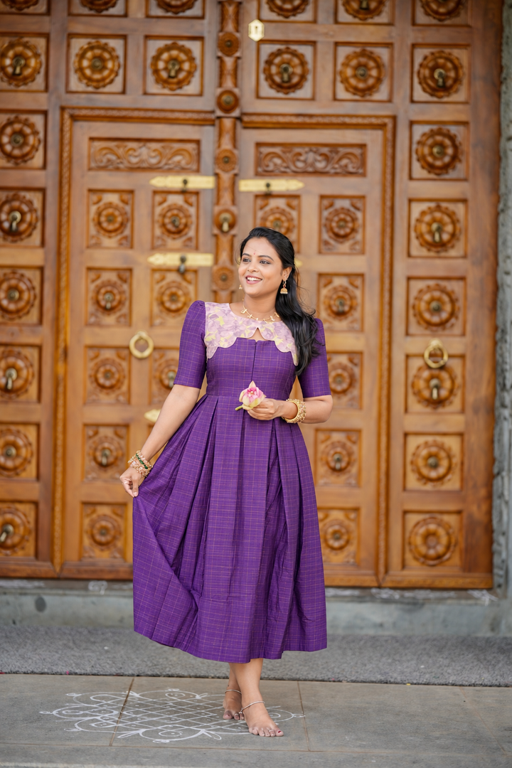 Sri raw silk midi Dress With Lining 48”