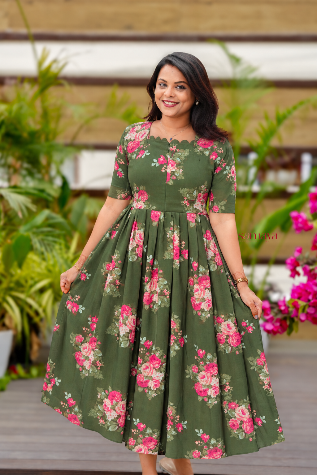 Aliya georgette casual  Dress With Lining ( No-Iron Everyday Dress)