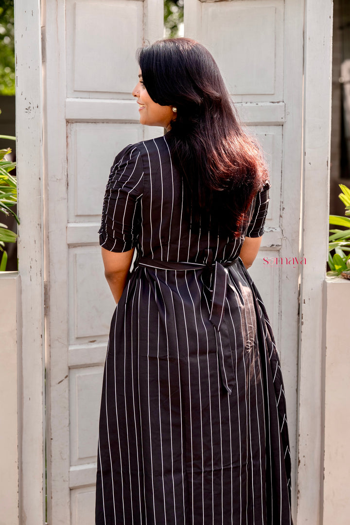 Maya checked Casual Dress With Lining