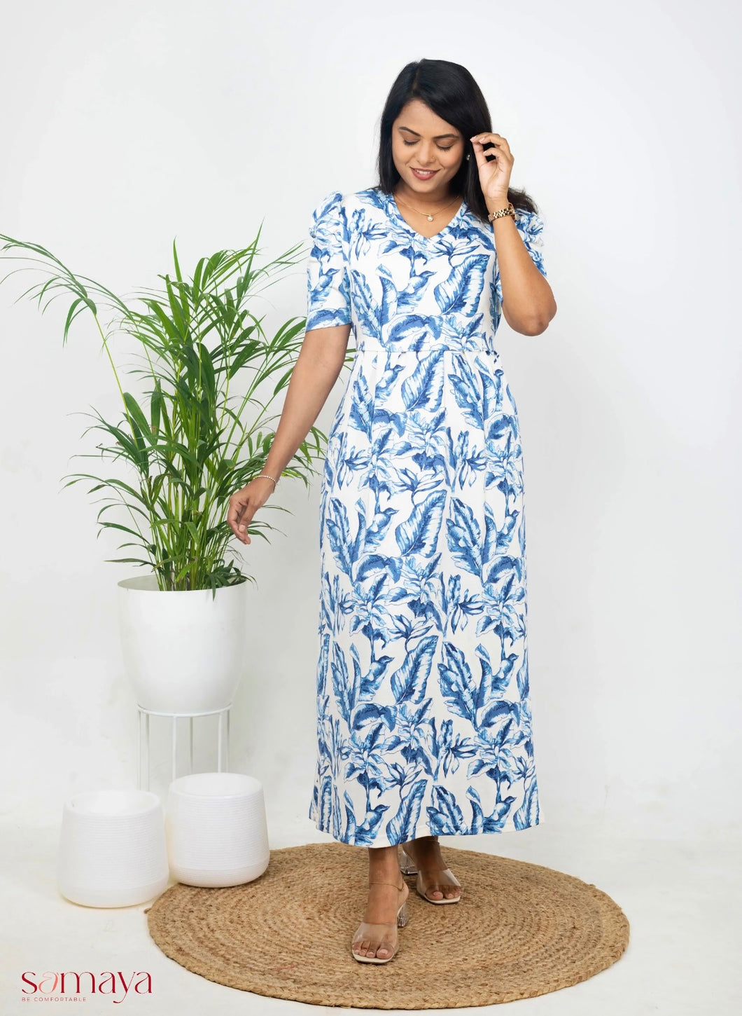 Maxi jessy Light Weight Dress ( Samaya exclusive premium fabric )