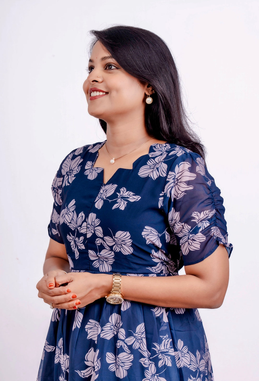 Lilly Georgette Casual  Dress With Lining