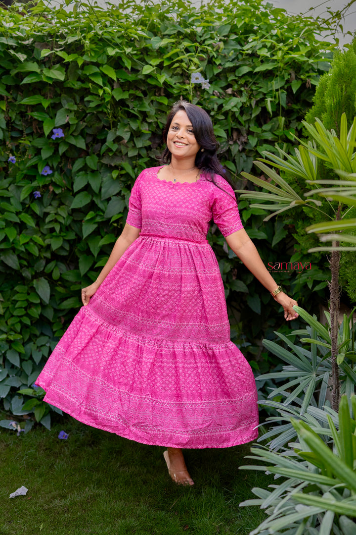 Aria  Hakoba bandhani print  Dress With Lining