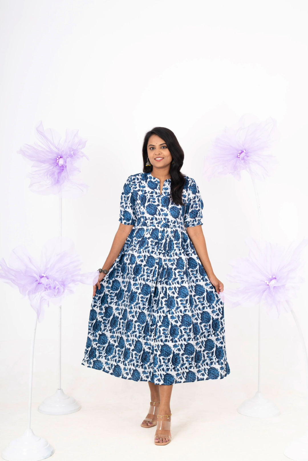 Anya casual  Dress With Lining Non-Maternity & Feeding-Friendly Dress