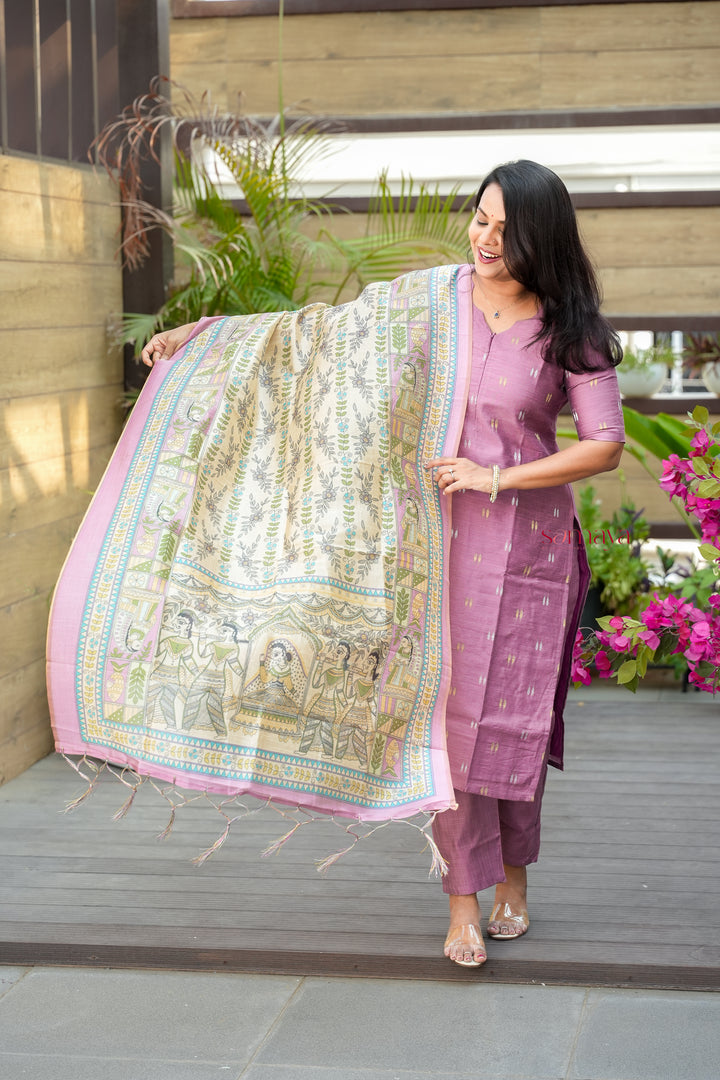 Swathi 3 piece raw silk suit set with Dupatta ( ready to dispatch)