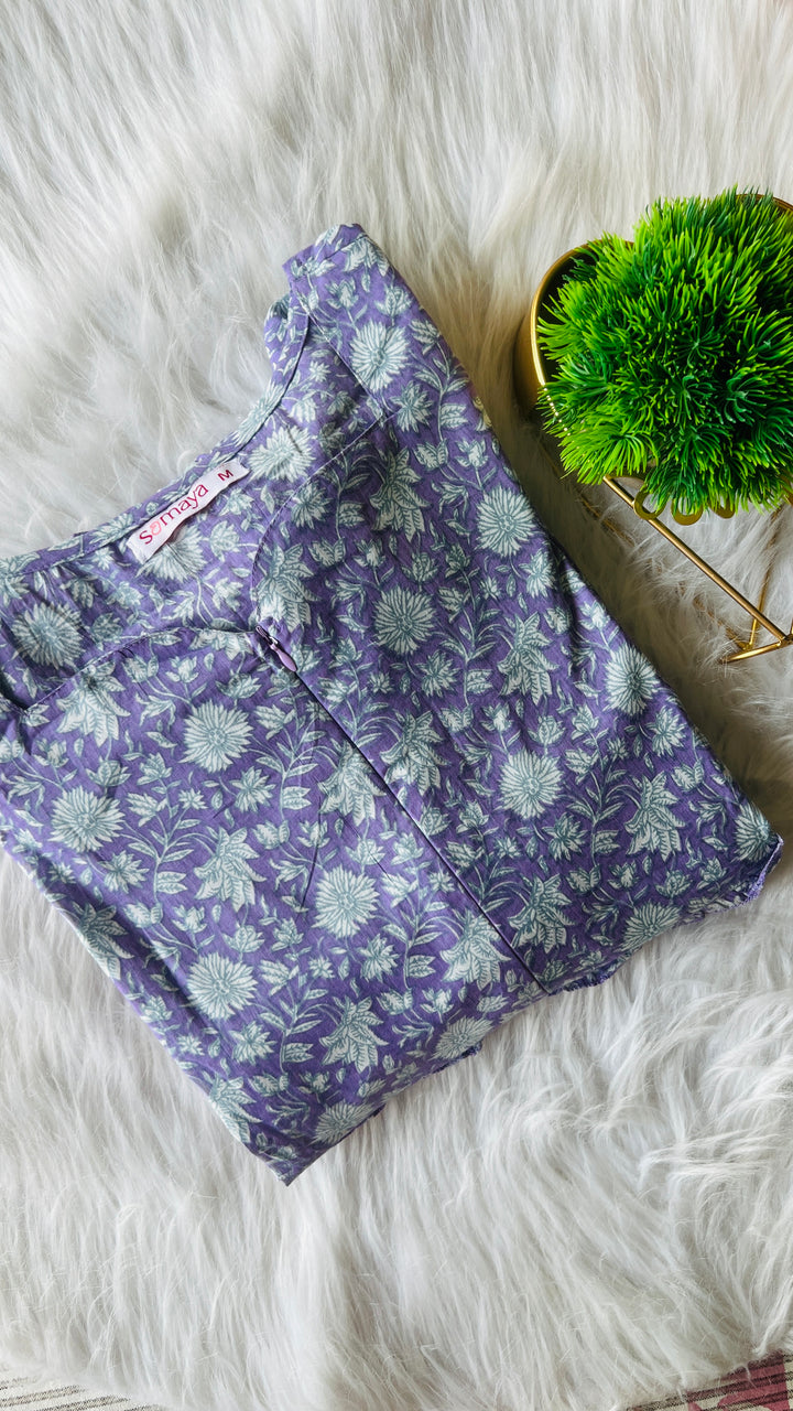 Lilac Maternity Feeding day to night dress without lining