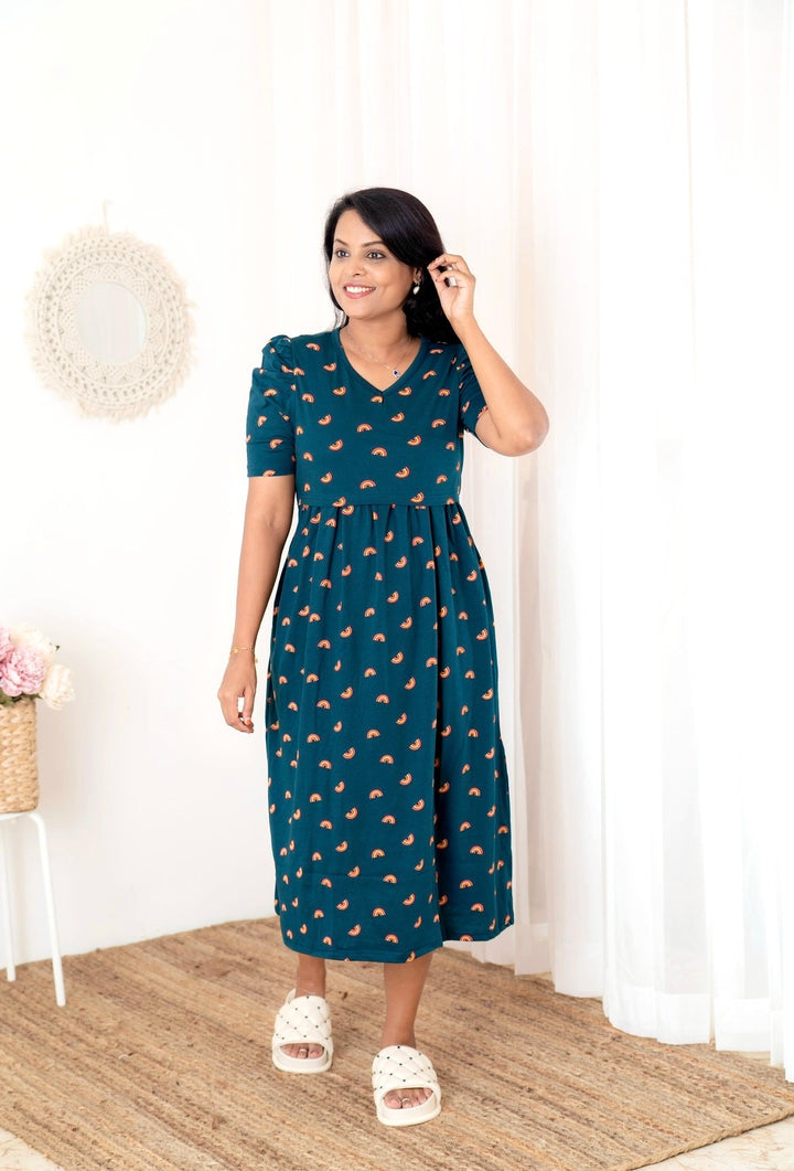 Midi Bottle Green Light Weight Dress