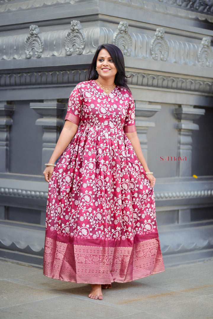 Yaazhini soft silk Dress with Lining