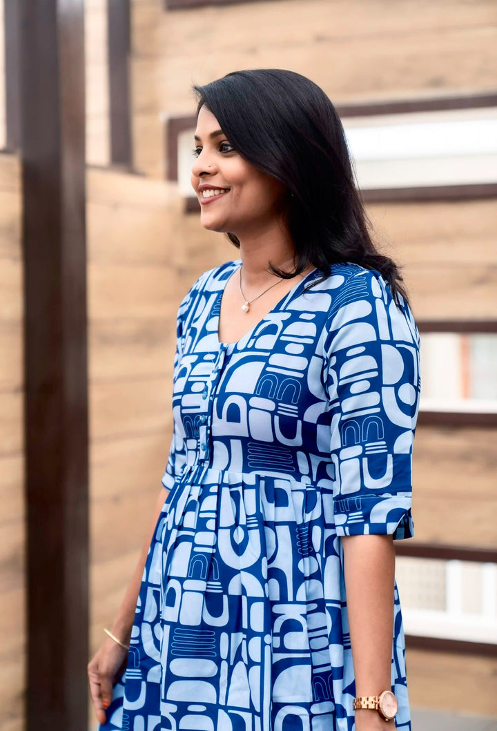 Geometric Day to Night Dress Without Lining