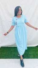 Load image into Gallery viewer, Maxi  Skyblue Jumbo Thick winter Dress
