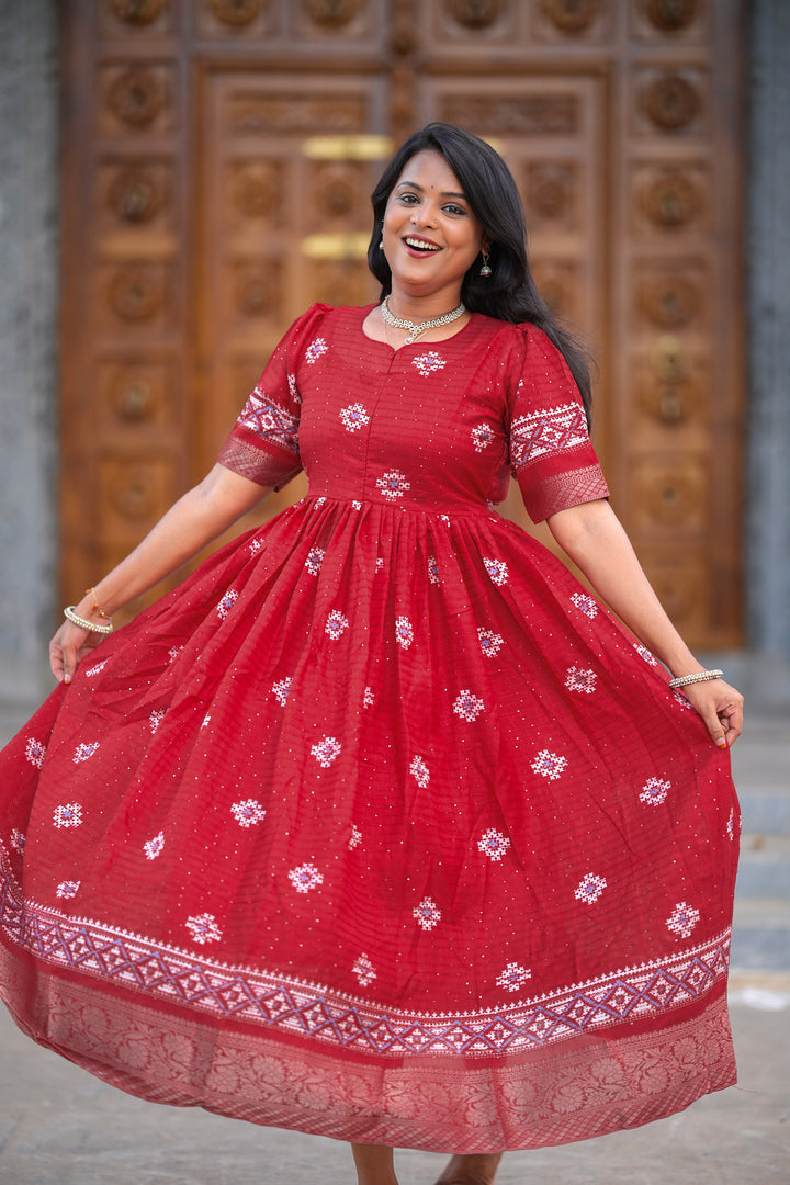 Renuga festive Maxi Dress with Lining