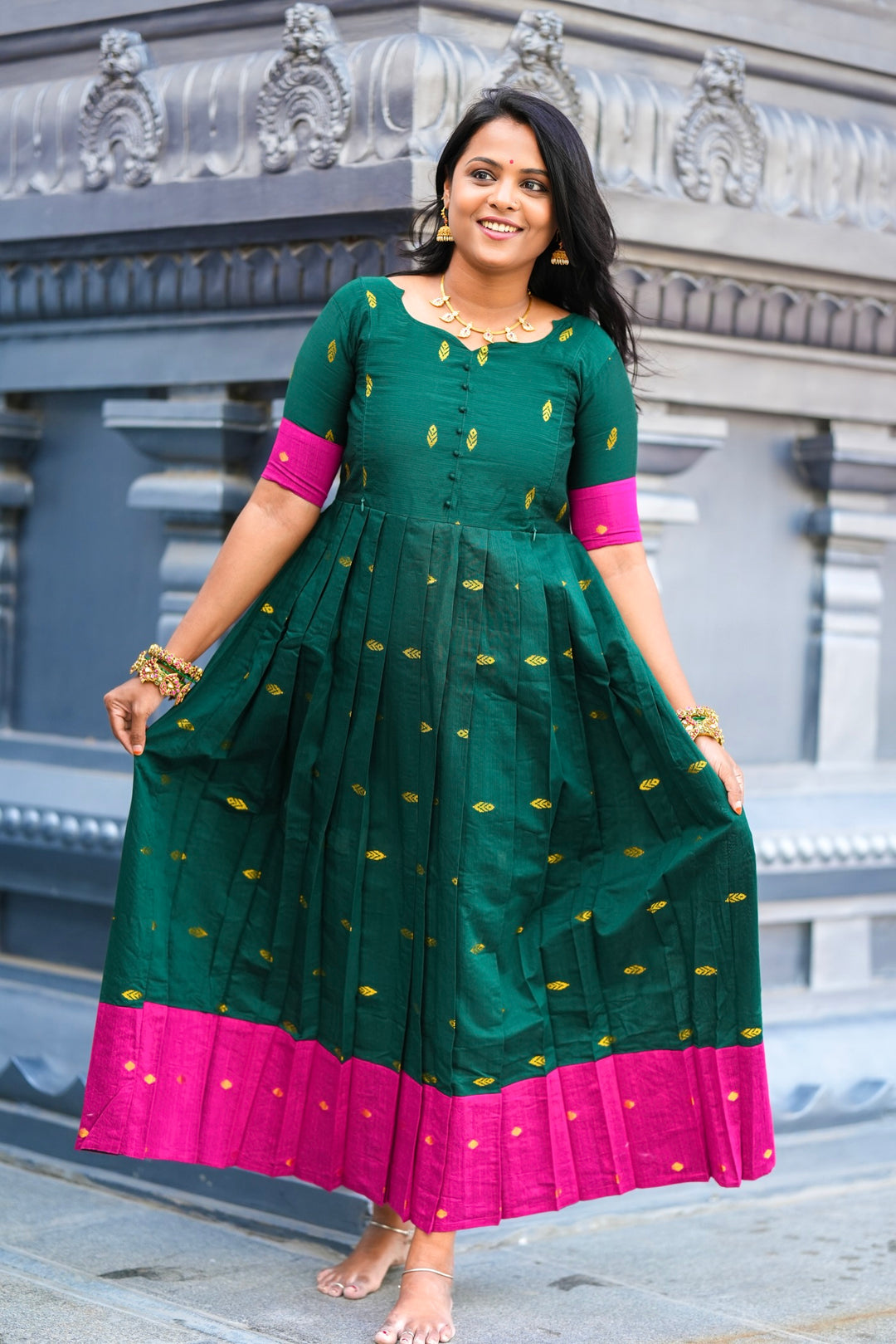 Madurai Meenakshi  maxi Dress With Lining