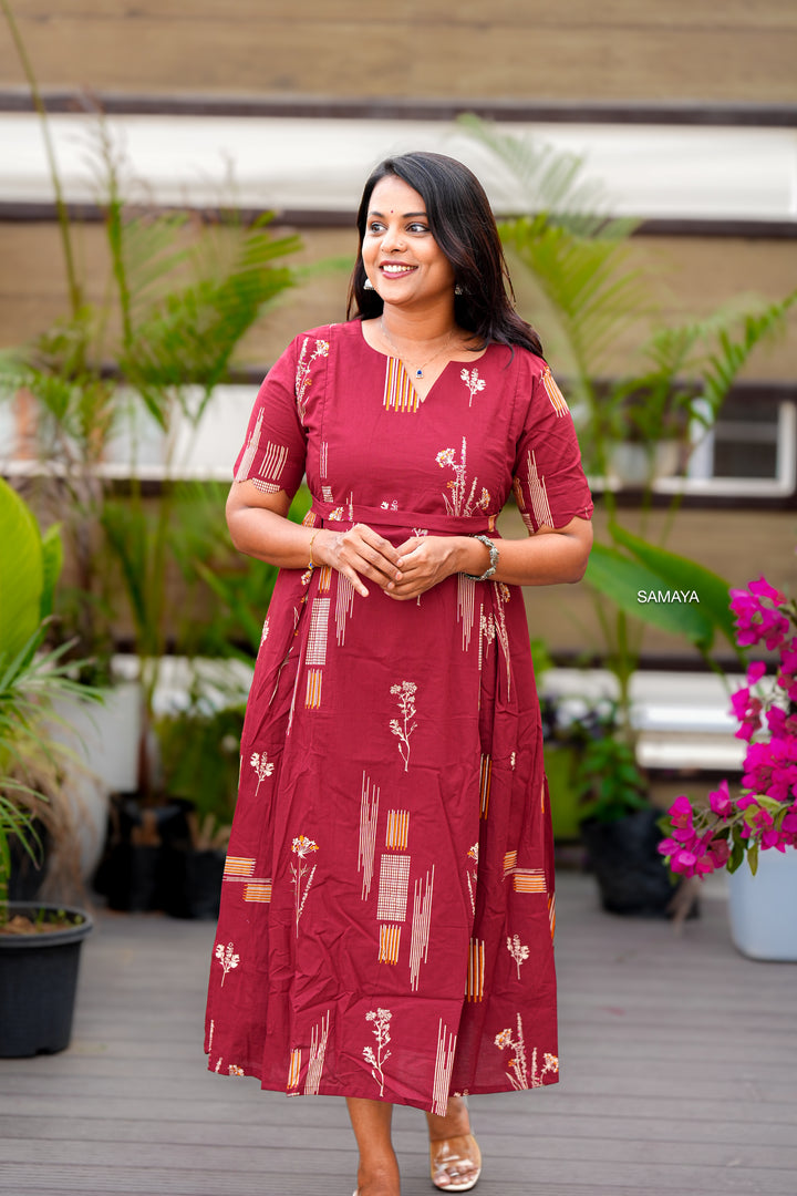 Scarlet  midi Casual Dress With Lining