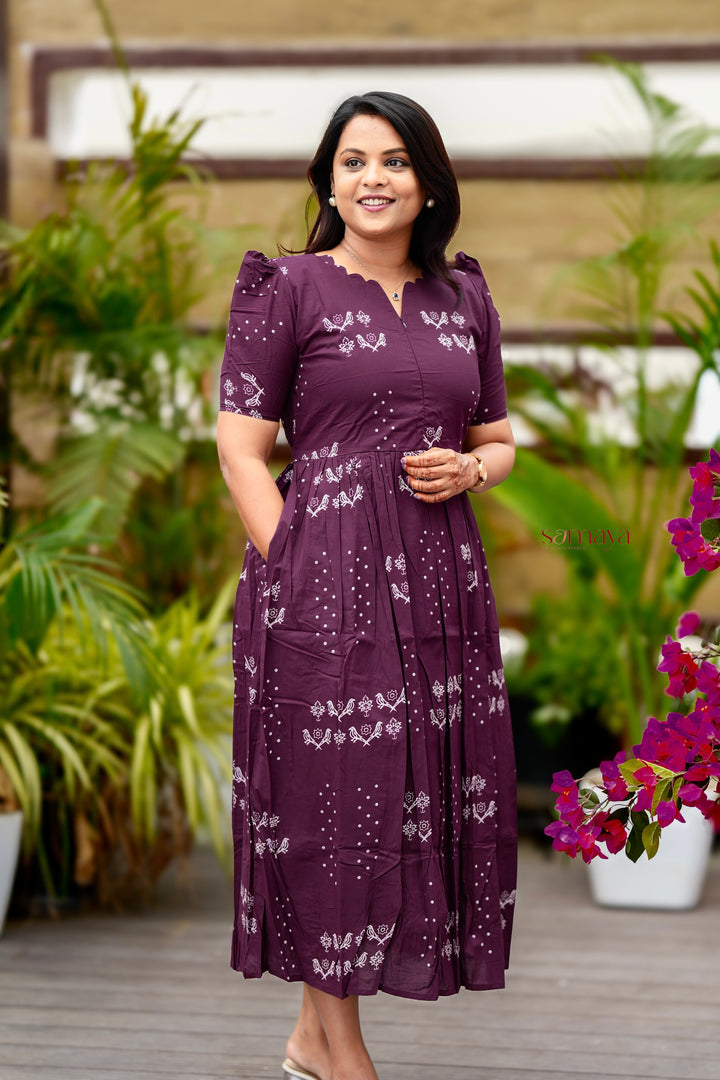 Kayal Cotton Dress With Lining( pre order dispatch August  15 )