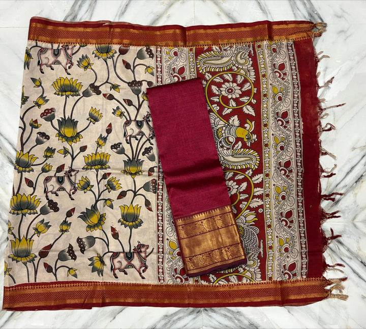 Mangalgiri kanchi border top  with nizam border chennuri silk dupatta