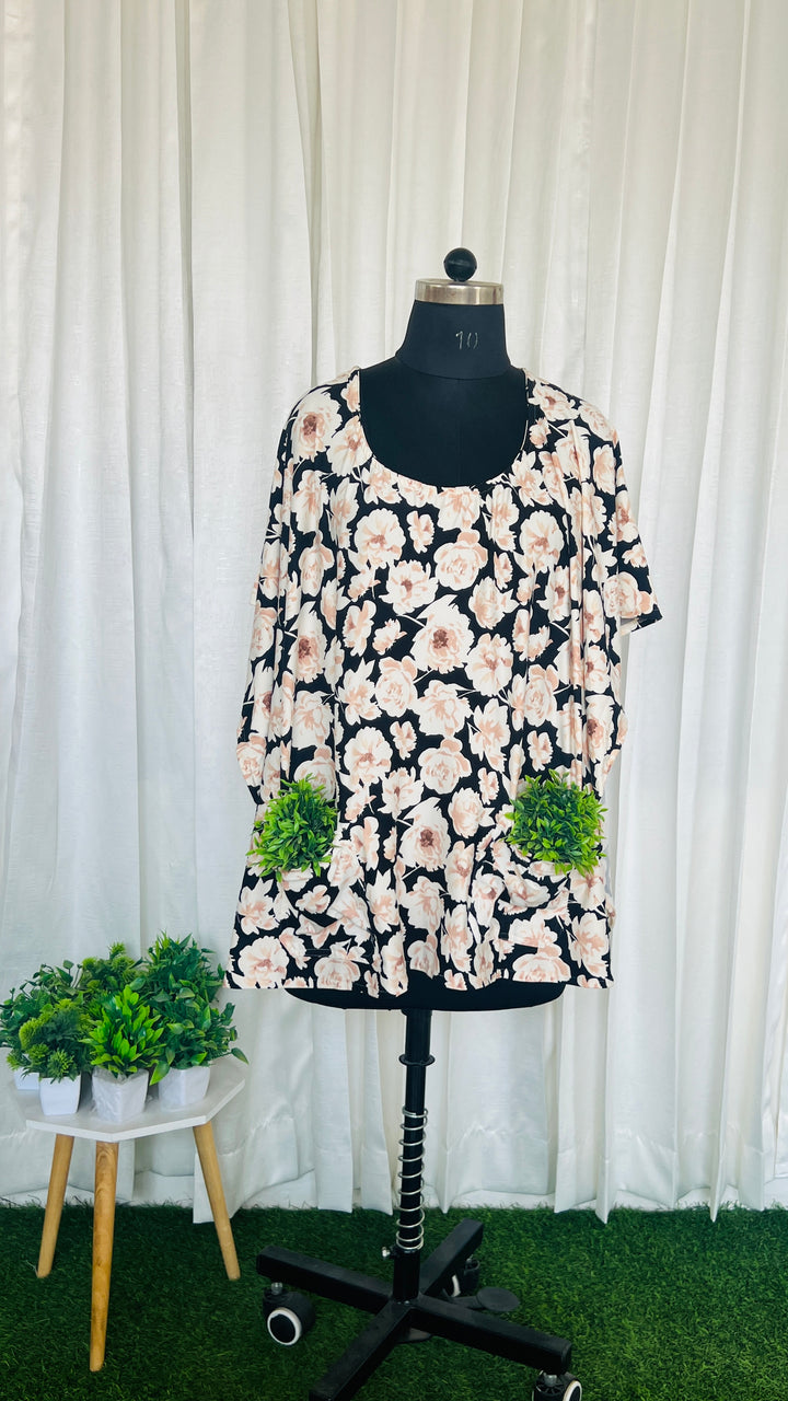 Flower Nursing Cover with pockets