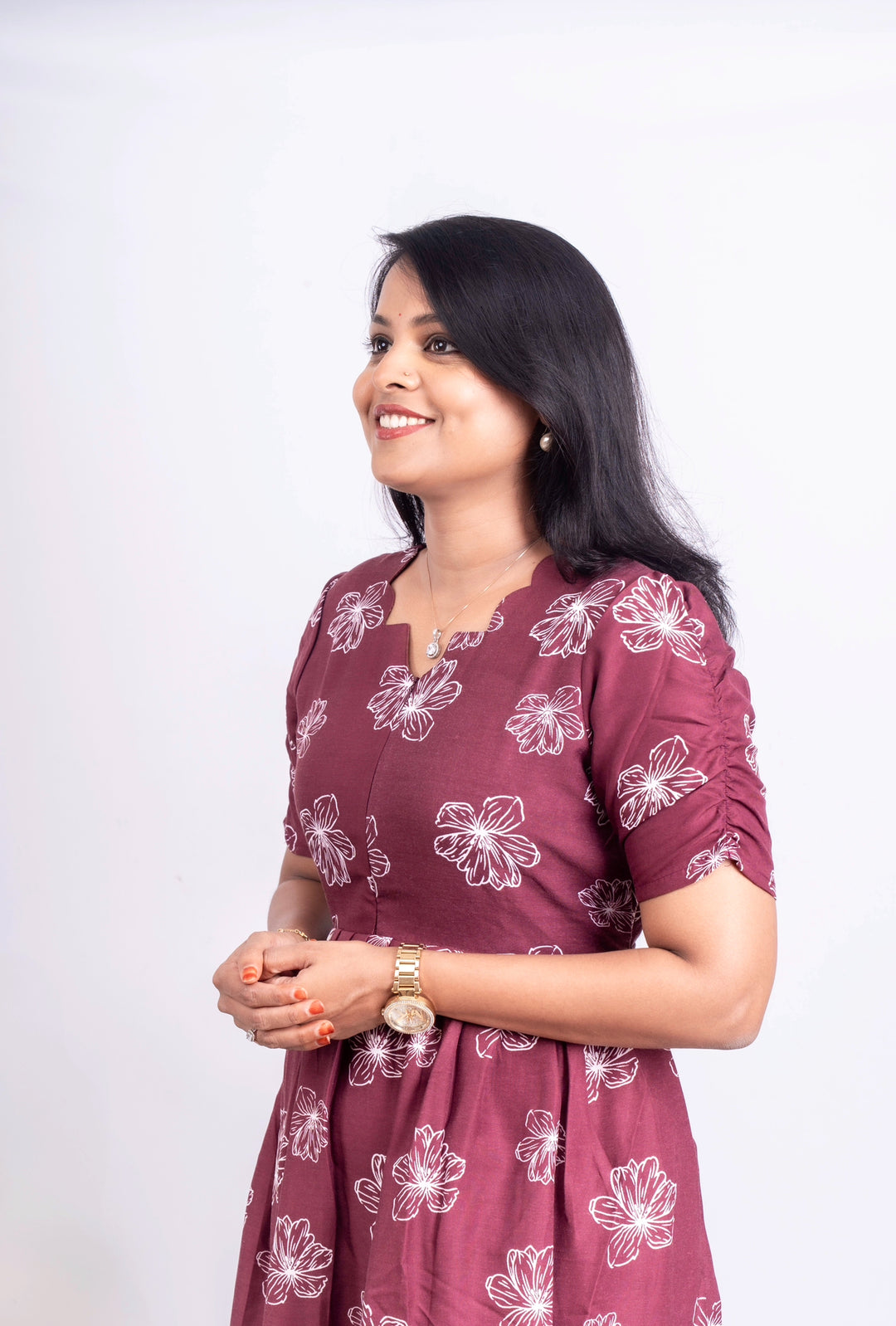 Preethi Casual Dress With Lining ( No-Iron Everyday Dress)