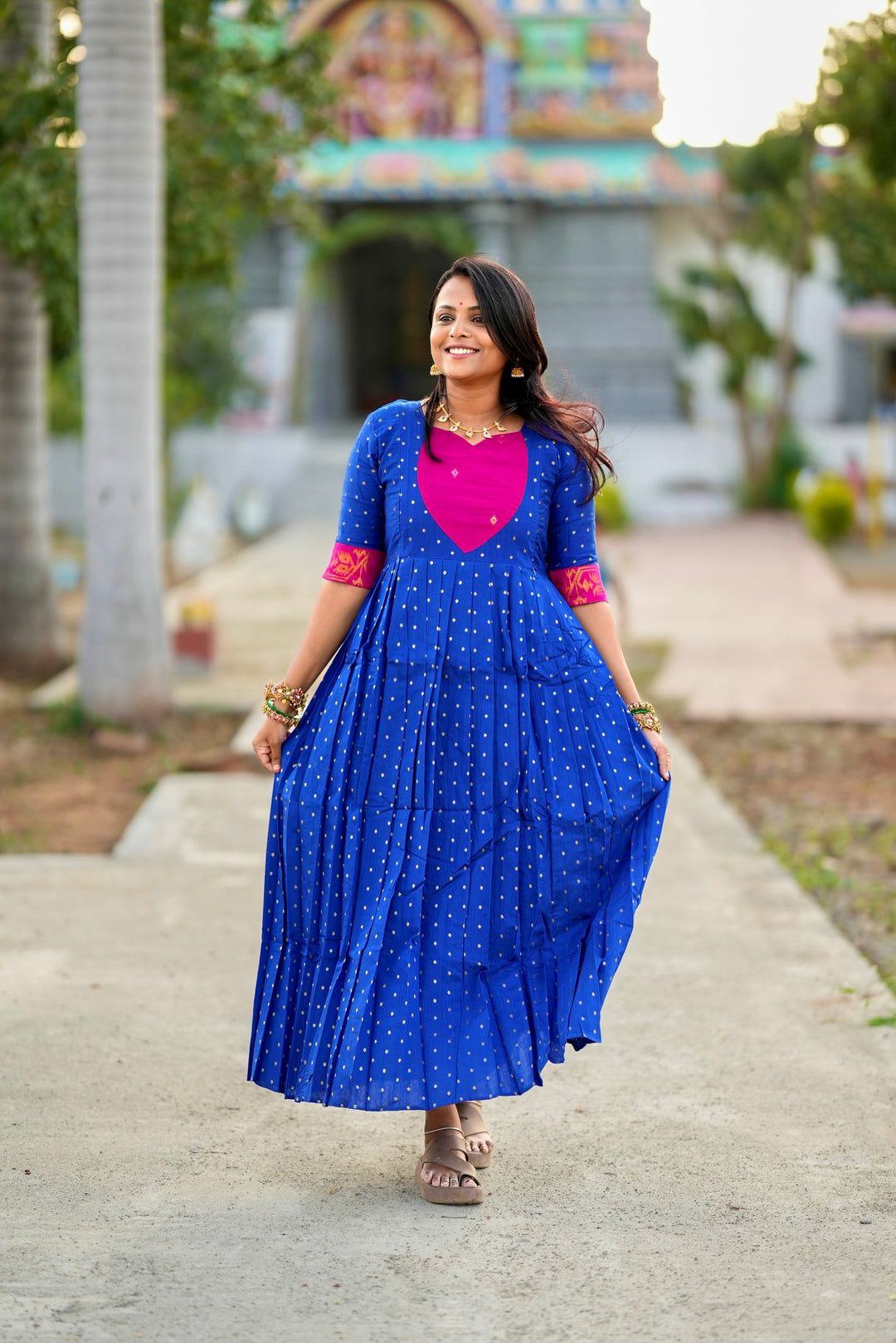 Darshini  maxi festive Dress With Lining
