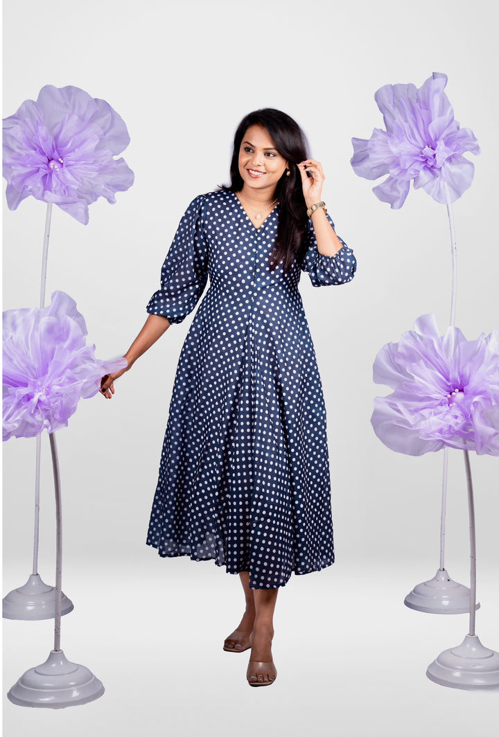 Polka dot  Dress With Lining