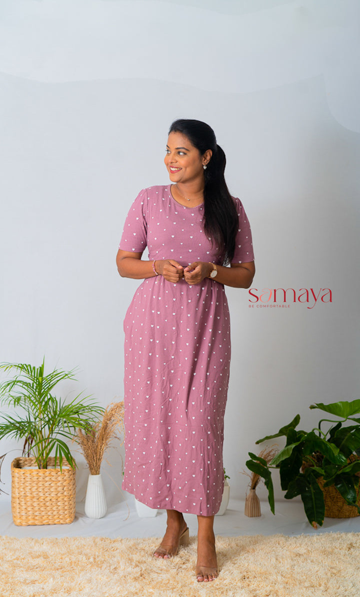 Maxi Dusty Hearts Ribbed( Minor embroidery variation so sold at sale price )