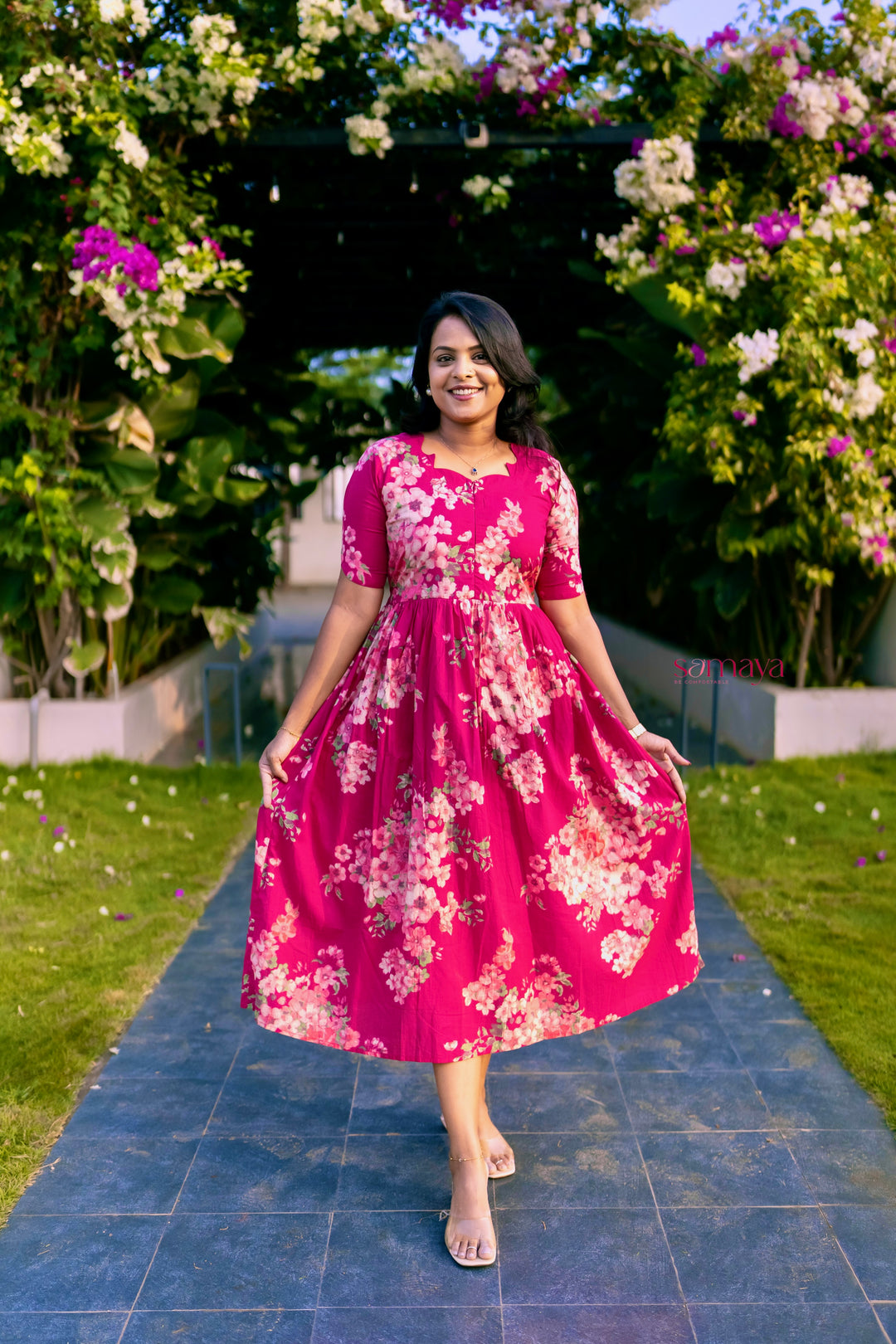 Bougainvillea Casual Dress With Lining( pre order )