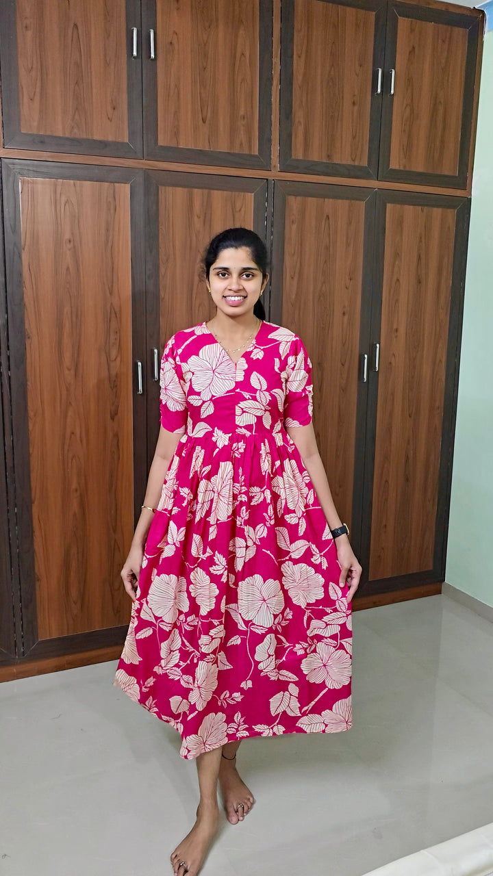 Pink day to night dress without lining