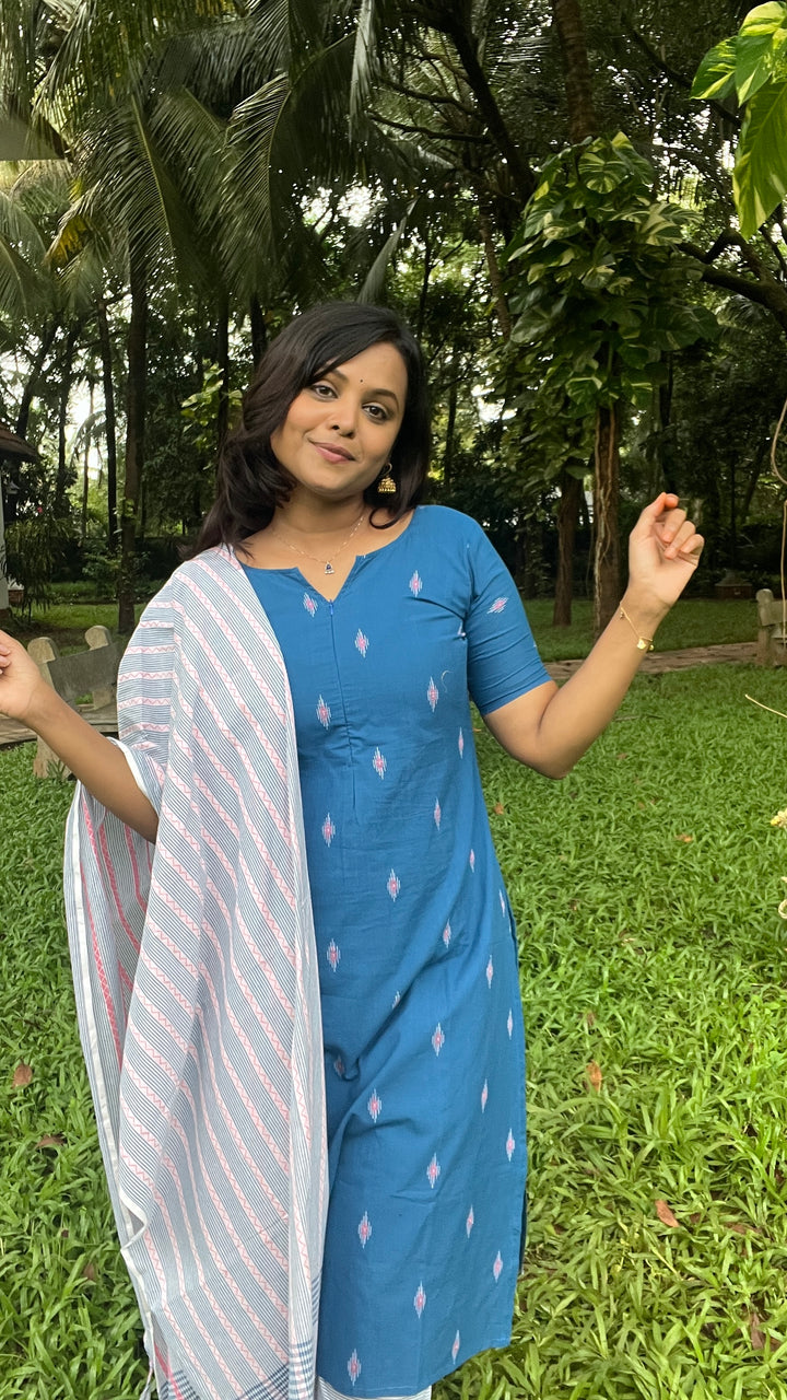 Sara cotton 3 piece handloom kurta set
